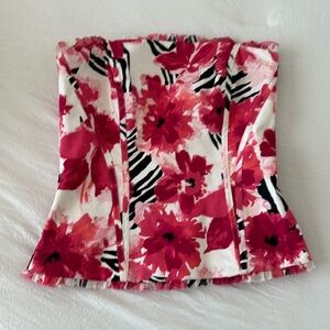 Women’s Floral Strapless Top